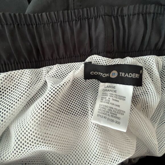 New with tags Cotton Traders black drawstring mesh lined swim trunks size L - Picture 5 of 5